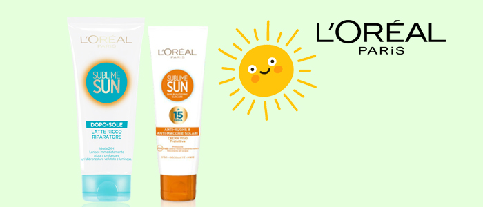 L'Oréal solari: crema viso e latte doposole