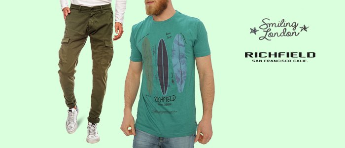 Richfield e Smiling London: t-shirt e pantaloni cargo