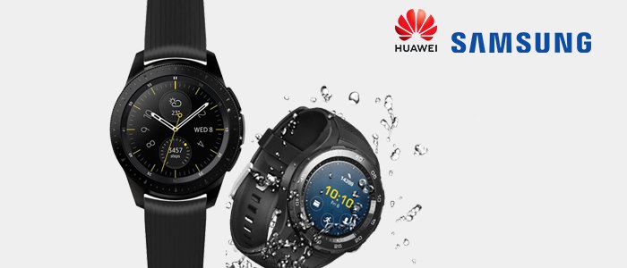 Samsung Galaxy Watch e Huawei Watch 2 Carbon Black