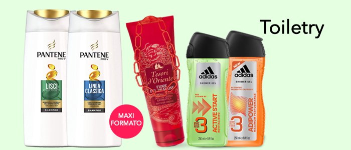 Pantene Shampoo, Tesori d'Oriente Crema Corpo e Adidas Shower Gel