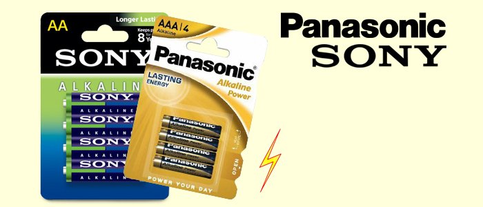 SONY Panasonic Pile Alkaline