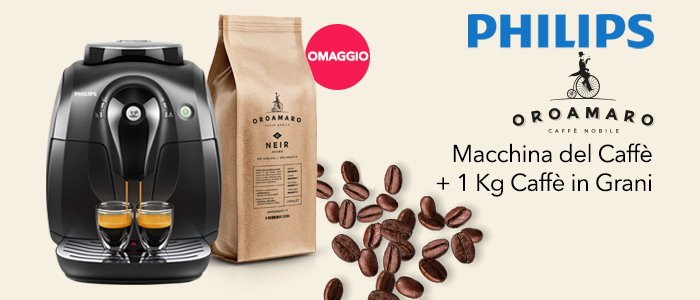 PROMO: Philips Macchina Caffè + 1kg Caffè Oroamaro