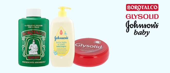 Benessere e Cura del Corpo: Gylisolid, Johnson Baby, Borotalco e Gillette