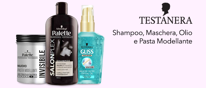Testanera: Shampoo, Maschera, Olio e Pasta Modellante