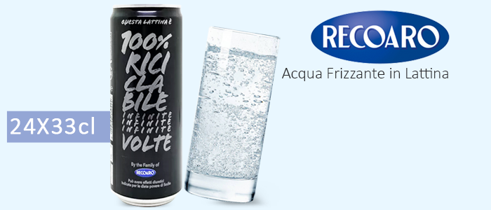 Recoaro Acqua Frizzante in Lattina