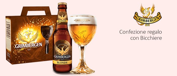 Grimbergen Birra: Confezione regalo con Bicchiere