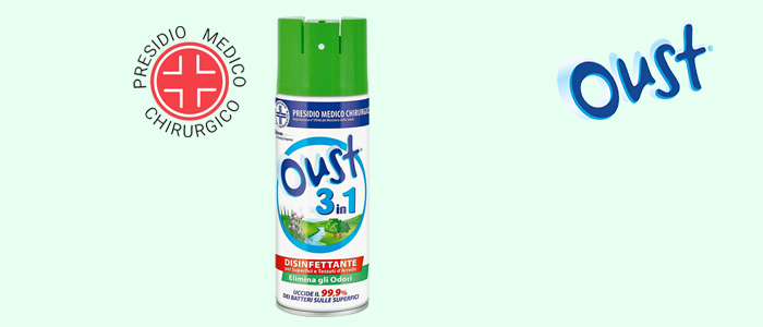 Oust 3 in 1 Open Air spray per superfici e ambiente